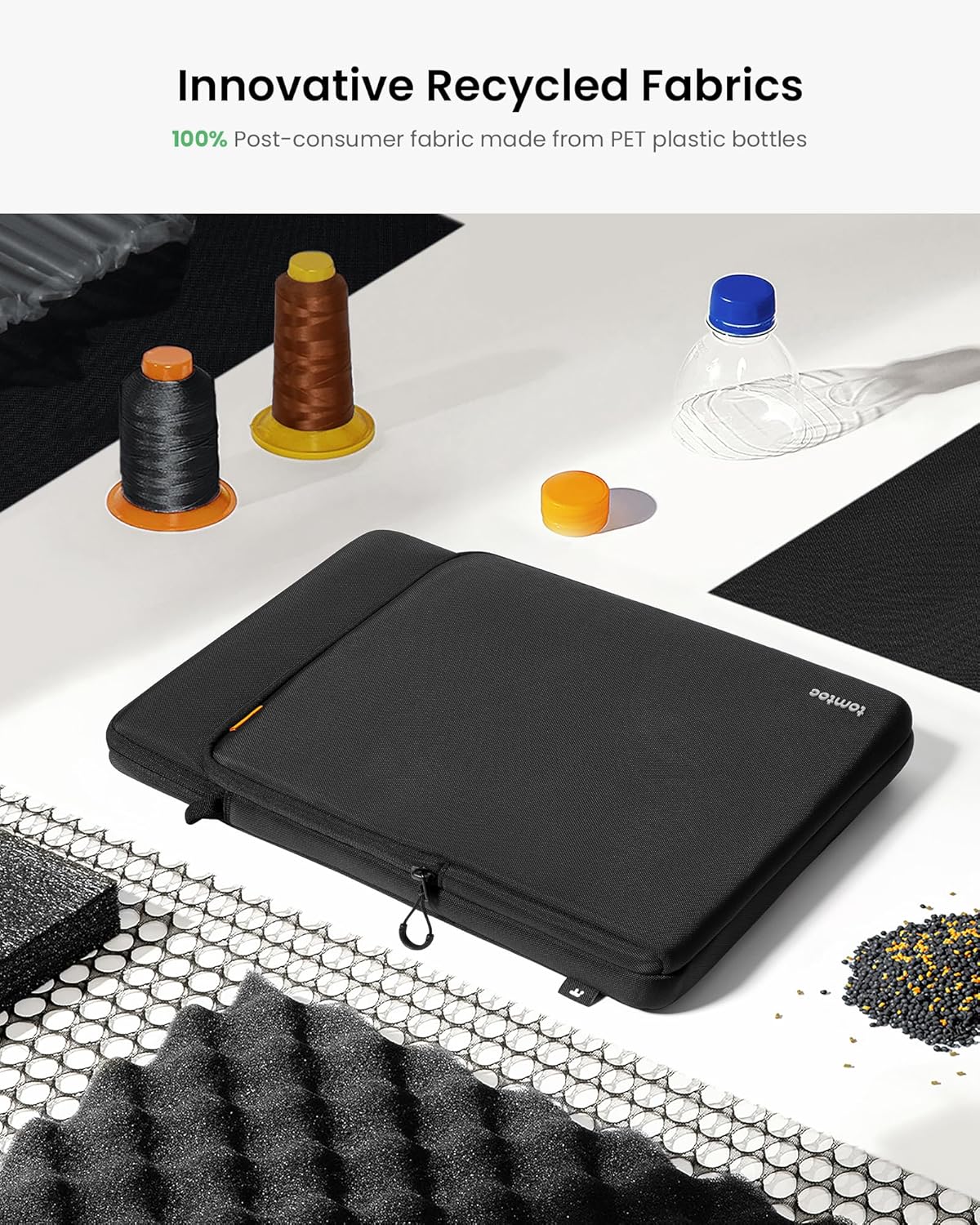 tomtoc 360 Protective Laptop Sleeve Designed for 14-inch MacBook Pro M4/M3/M2/M1 Pro/Max, 13.8'' 2024 Surface Laptop AI PC, Water-Resistant Well-Organized Accessory Sleeve Case with Handle