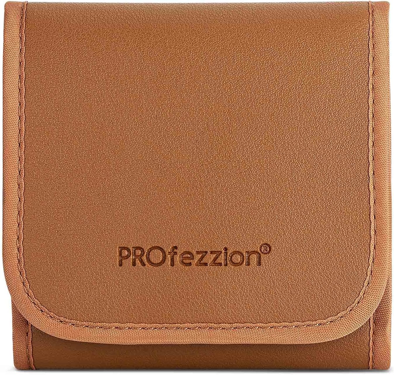 PROfezzion 3-Pocket Foldout Filter Pouch for 82mm Camera Lens Round Filter, Shock Resistant & Anti Scratch Photography Filter Case, Filter Carry Case with Microfiber Cleaning Cloth