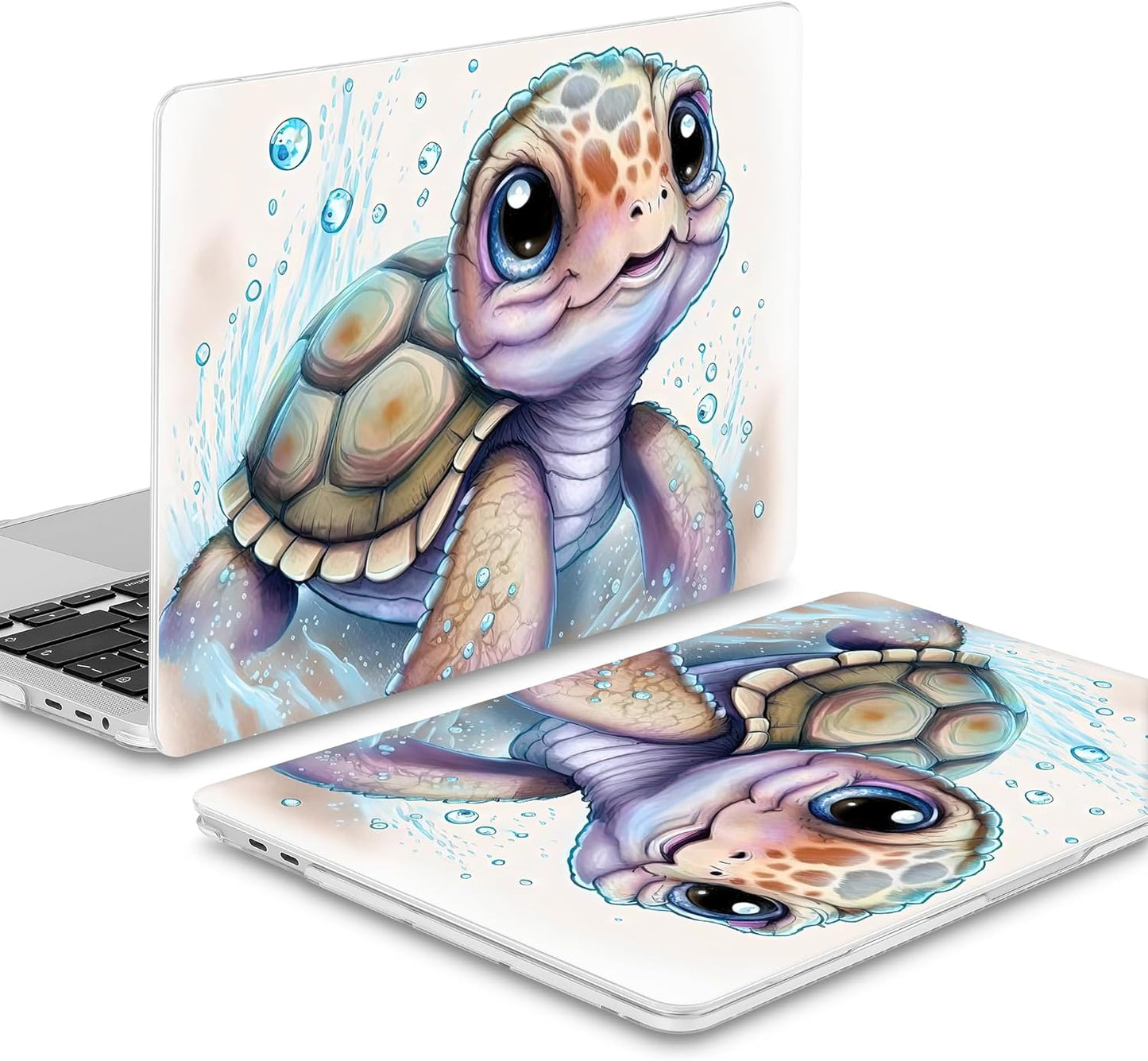 Mektron Case for MacBook Pro 16 Inch A2141 Cover 2019 Release 16" with Liquid Retina Display/Touch ID, Plastic Hard Shell with Keyboard Skin & Screen Protector & Dust Plug, Cute Turtle
