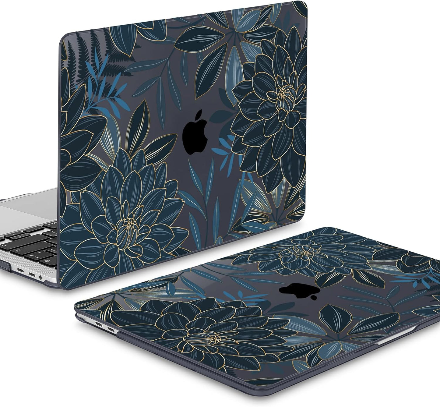 Mektron Designed Case for MacBook Pro 16 Inch A2141 Cover 2019 Release 16" with Liquid Retina Display/Touch ID, Plastic Hard Shell with Keyboard Skin & Screen Protector, Dahlia Flower C035