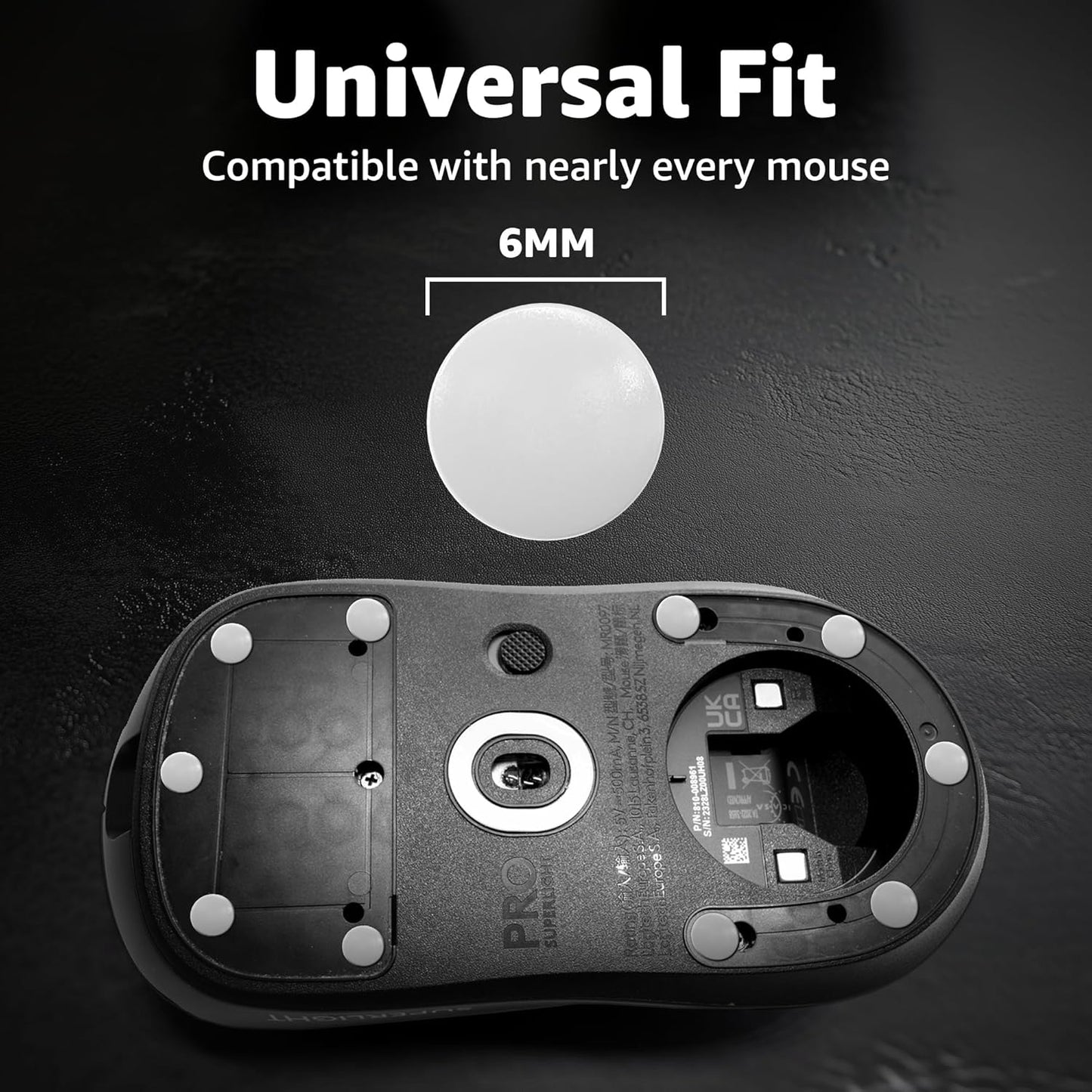 Hystar® Aero Glides | 40 Dot Mouse Skates for Glass Mousepad | High-Density PTFE | Rounded and Polished for Quiet Use