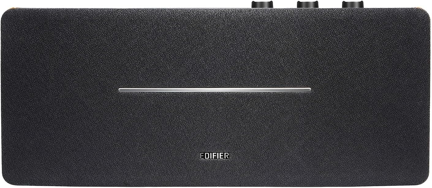 Edifier D12 Integrated Desktop Computer Speakers with Bluetooth 5.0, Wireless Stereo Tabletop Speaker 70 Watts RMS with Subwoofer Line Out, RCA, Aux Input for PC Monitor Laptop - Wooden Enclosure