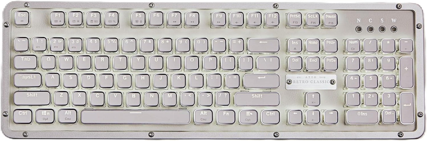 Azio RC Prestige Mechanical Keyboard, Bluetooth 5.0, Hot-Swappable Switches, PC/Mac (Ivory/Brown Switches)