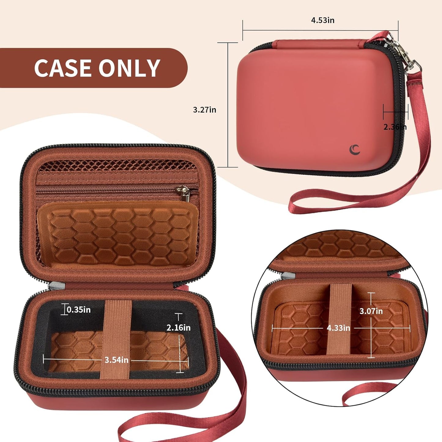 Carrying & Protective Case for Digital Camera, AbergBest 21 Mega Pixels 2.7" LCD Rechargeable HD/Kodak Pixpro/Canon PowerShot ELPH 180/190 / Sony DSCW800 / DSCW830 Cameras for Travel - Brown