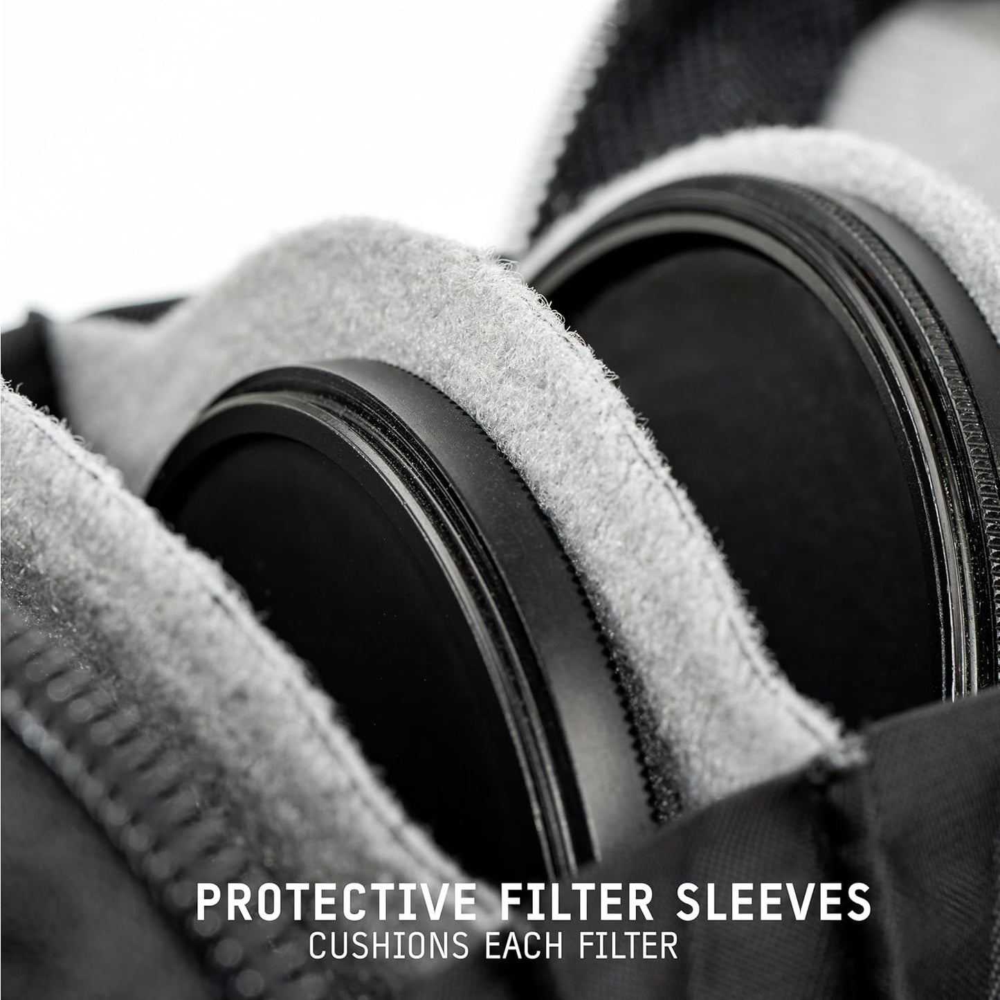 WANDRD Lens Filter Case - Store 4 Filters in Your Camera Backpack or Camera Case, Protect Photography Accessories from Scratches, Dust & Impact (Black)