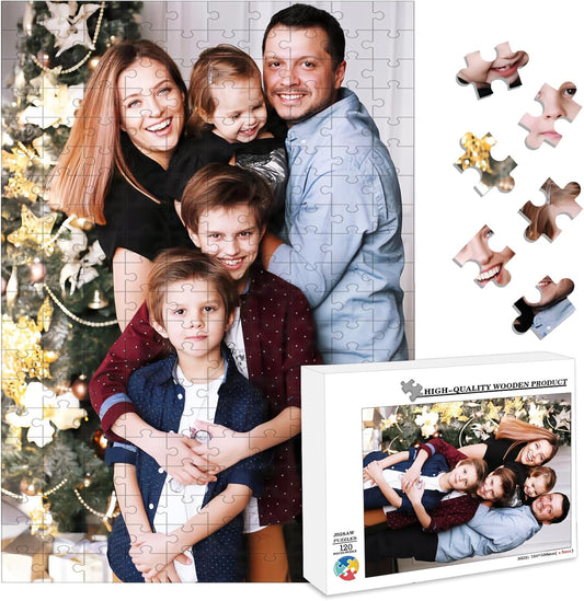 Custom Puzzle 120/200/300/500/1000/1500 Pieces, Personalized Puzzle from Your Own Photos, Customized Picture Jigsaw Puzzle Gift for Christmas Wedding Birthday Family