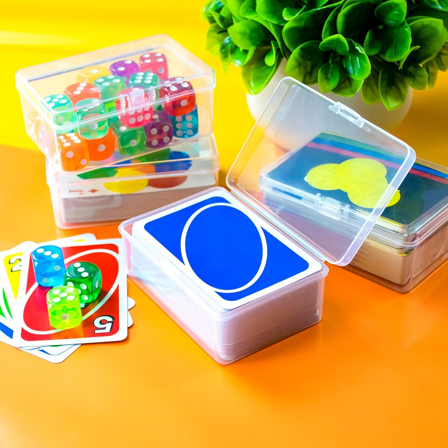 4 Pcs Playing Card Case, Works for 112 Standard UN* Cards And Other Same Or Smaller Size Very Well, Plastic Clear Card Deck Box Storage,4 1/2" ×3 1/4" ×1 1/8" (NO Cards)