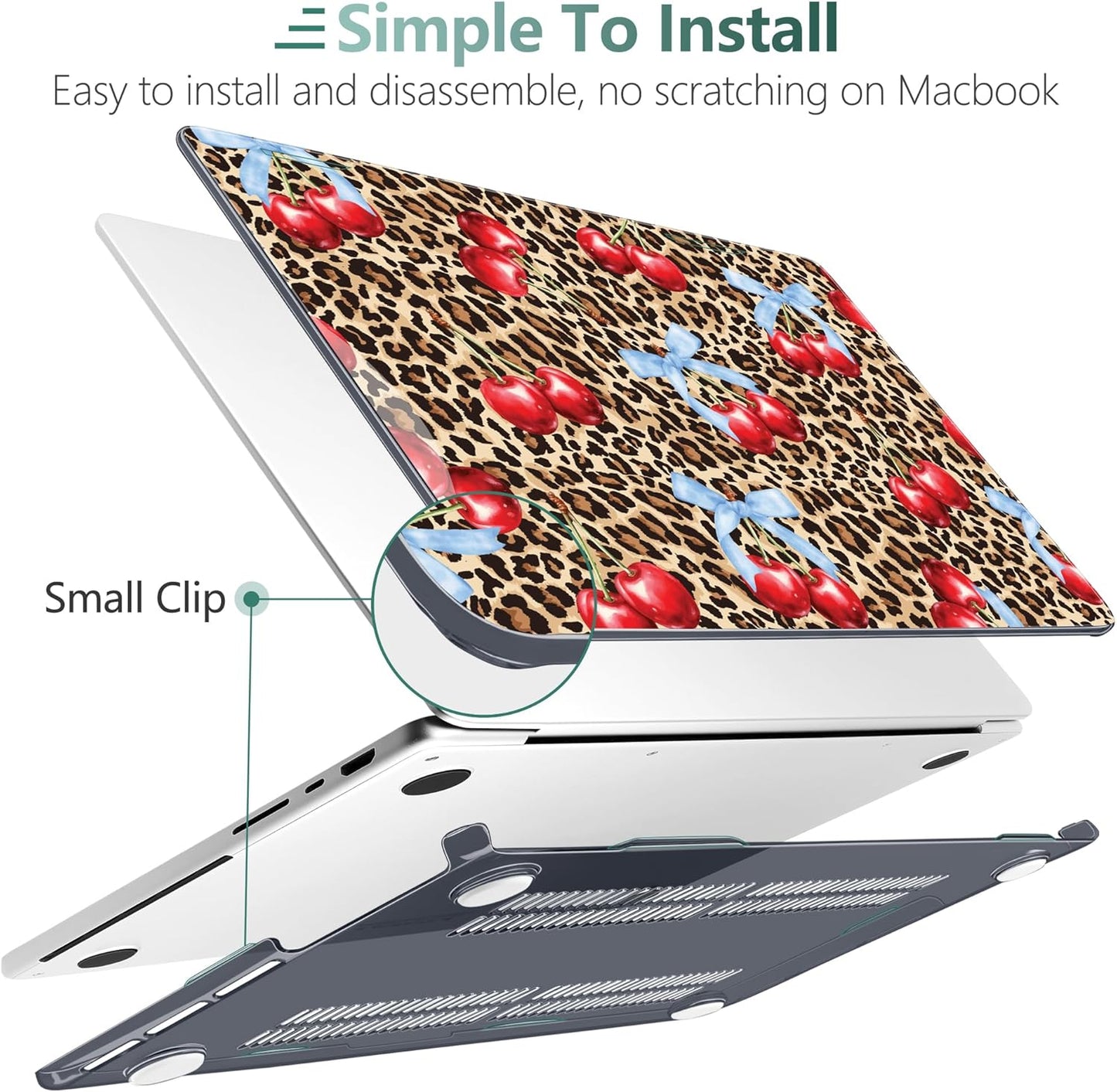 DONGKE for M4 MacBook Pro 16 Inch Case 2024 2023 2021 A3403 A3186 M3 A2991 M2 A2780 M1 A2485 Pro/Max Chip, Plastic Hard Shell Case & Keyboard Cover for Mac Pro 16 with Touch ID, Leopard & Cherry