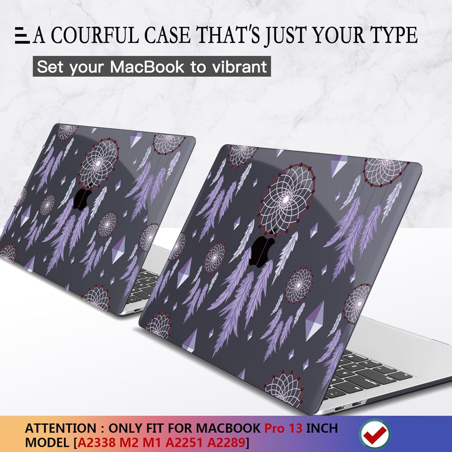 CISSOOK Compatible with MacBook Pro 13 inch 2025-2016 Release M2 M1 Chip A2338 A2251 A2289 A2159 A1989 A1706, Plastic Hard Shell Cover for MacBook Pro 13 with Touch Bar, Dream Catcher