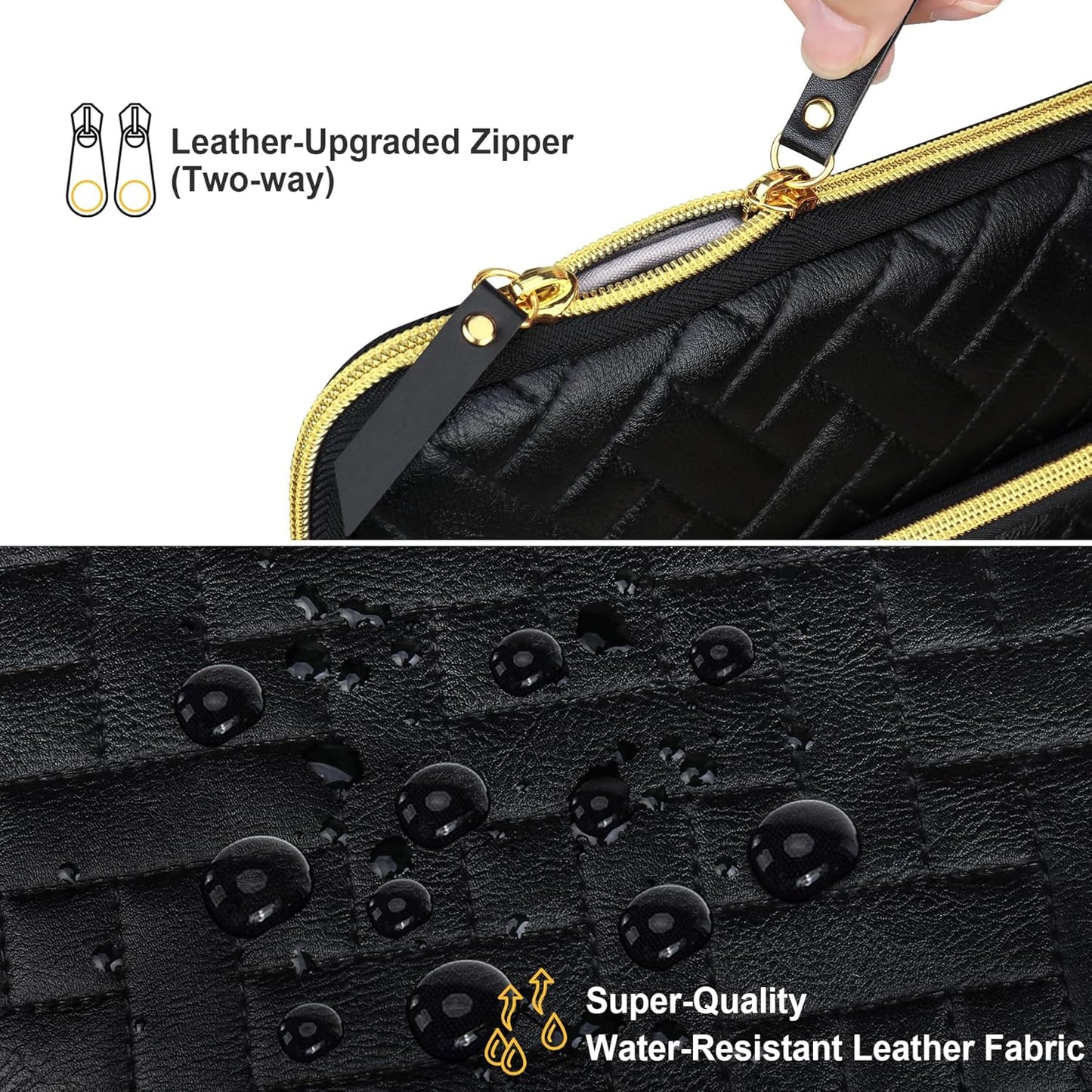 Lacdo Laptop Sleeve Case for 15 inch New MacBook Air M4 A3241 2025, M3 A3114, M2 A2941 2024-2023, 15 inch MacBook Pro A1990 A1707, Dell XPS 15 Plus Computer Bag with Accessory Pocket, Elegant Black