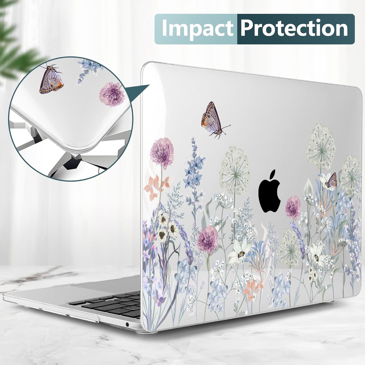 TWOLSKOO Compatible with MacBook Pro 13 inch Case 2023-2016 A2338 M2/M1 A2251 A2289 A2159 A1989 A1706, Plastic Hard Shell Cover & Keyboard Skin & Screen Protector, Dandelions