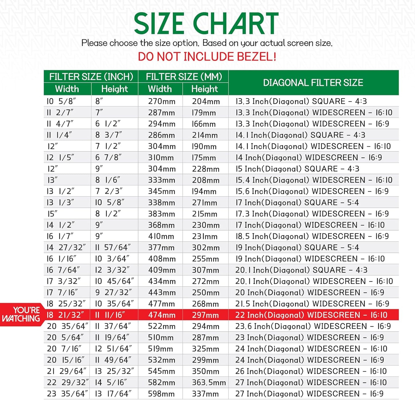 22 Inch Desktop Privacy Screen Shield for 16:10 Wide Monitor - Anti Glare Computer Privacy Screen Cover | Blue Light Blocking Screen Protector | Scratch Resistant UV Filter | Attachment Type