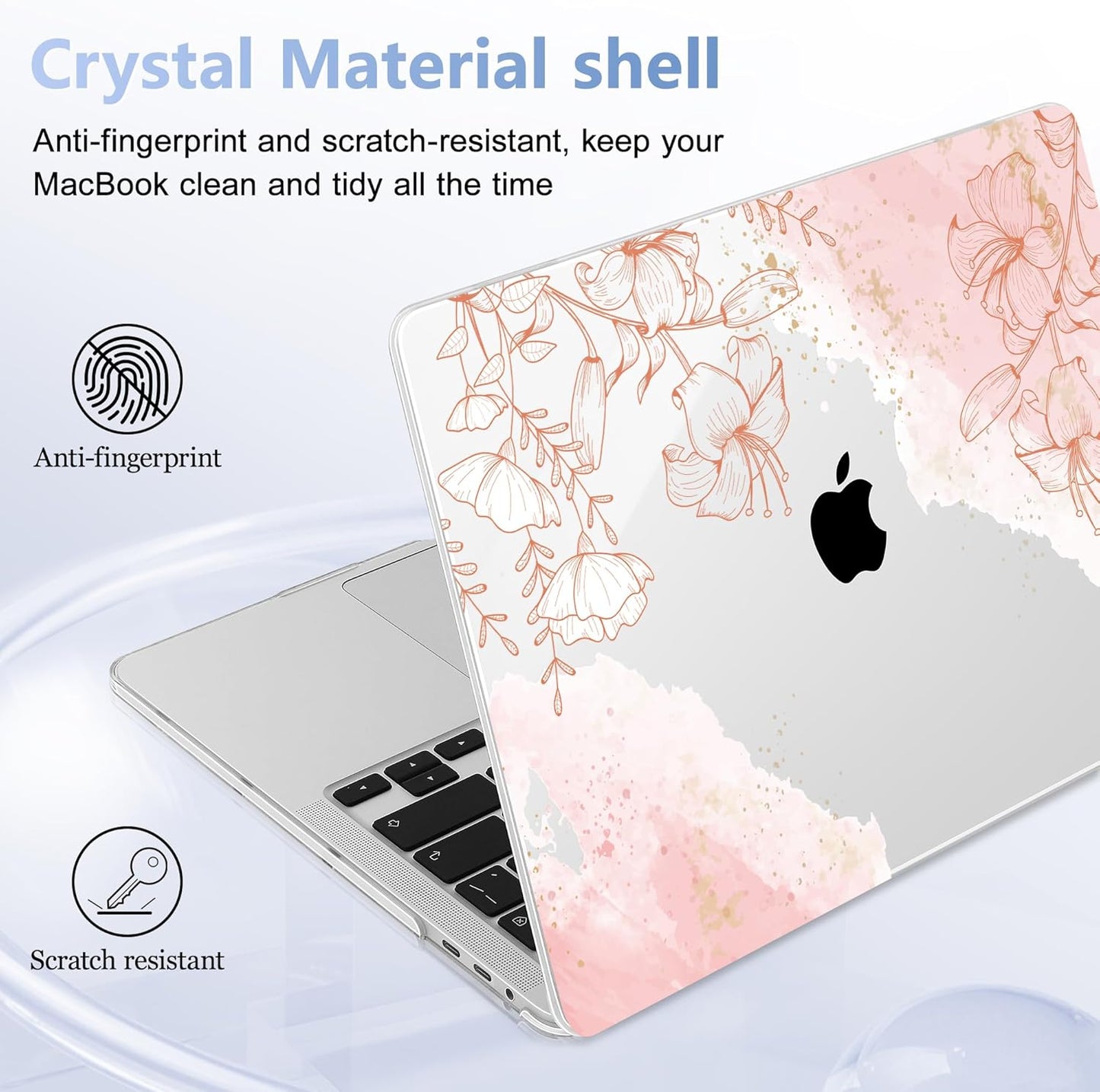 for MacBook Pro 16 inch Case 2019 2020 Release Model A2141, Plastic Hard Shell Cover with Keyboard Cover for MacBook Pro 16 inch with Touch Bar & Touch ID - Watercolor Floral