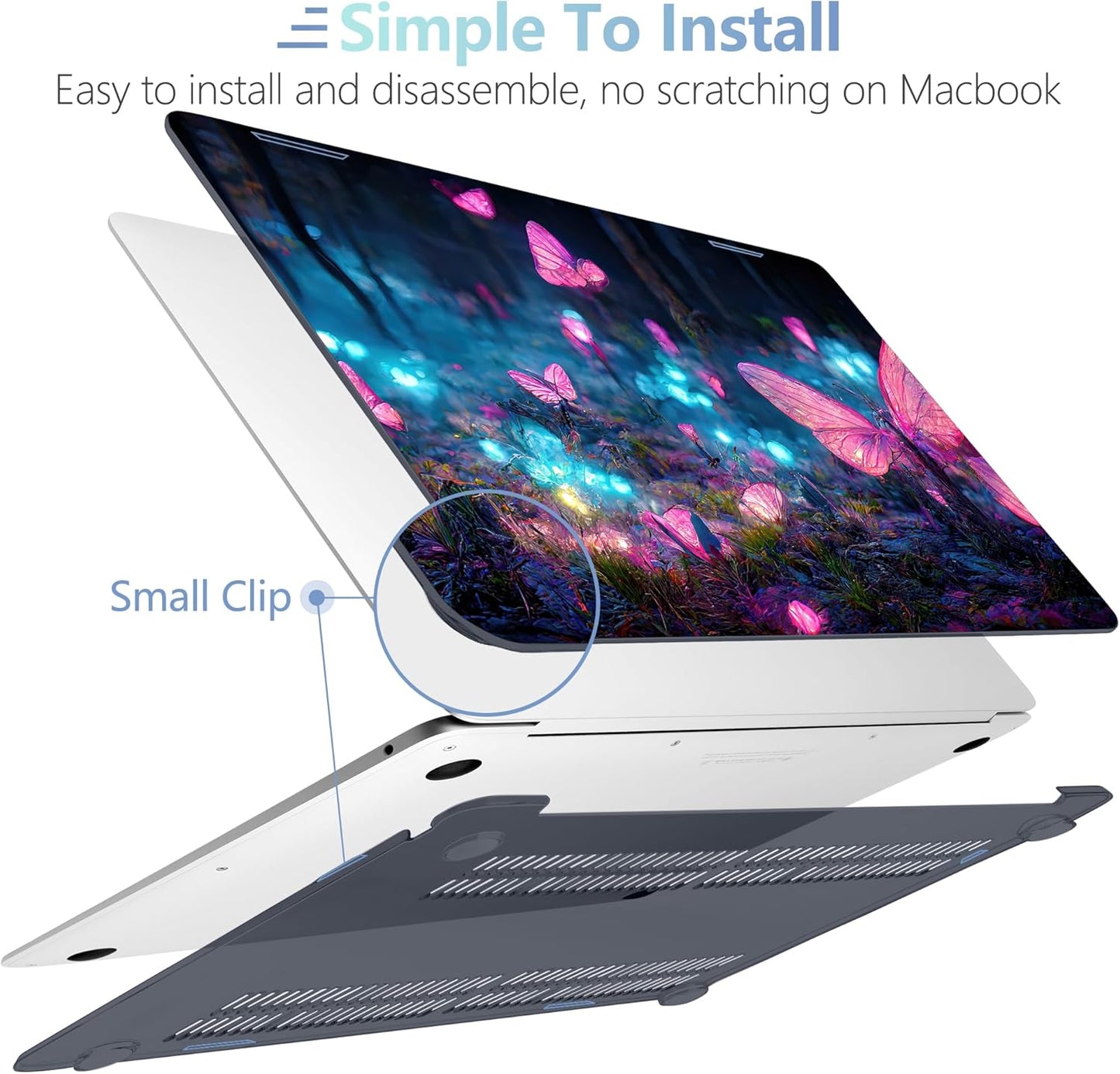 MEEgoodo for MacBook Air 13 inch Case 2021 2020 2019 2018 Released A2337 M1 A2179 A1932 with Touch ID, Plastic Hard Shell & Keyboard Cover Compatible with MacBook Air Case 13.3, Fantasy Forest