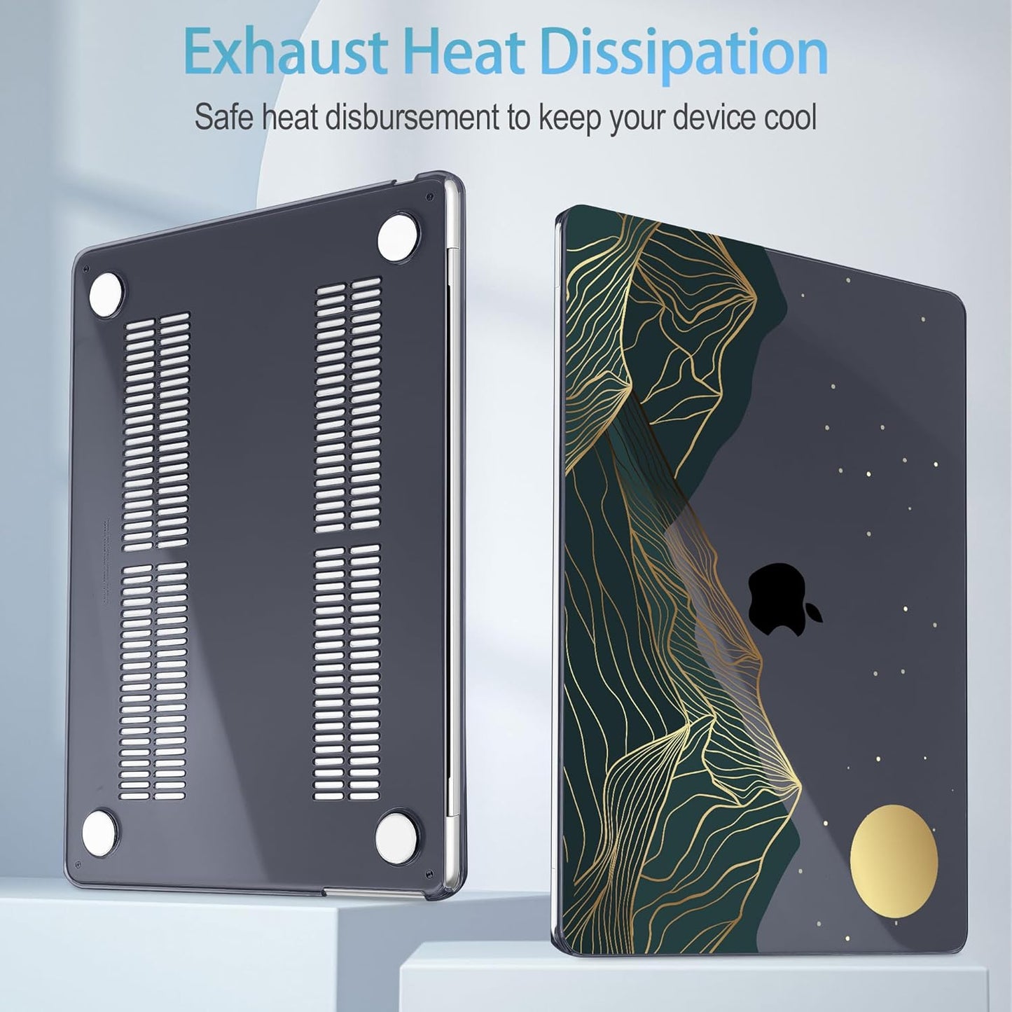 Mektron for 2025 M4 MacBook Air 13.6 Inch A3240 Case Fits 2023 A2681 M2 2024 A3113 M3 Chip with Liquid Retina Display, Printed Plastic Hard Shell Cover for MacBook Air 13.6", Abstract Mountain C112