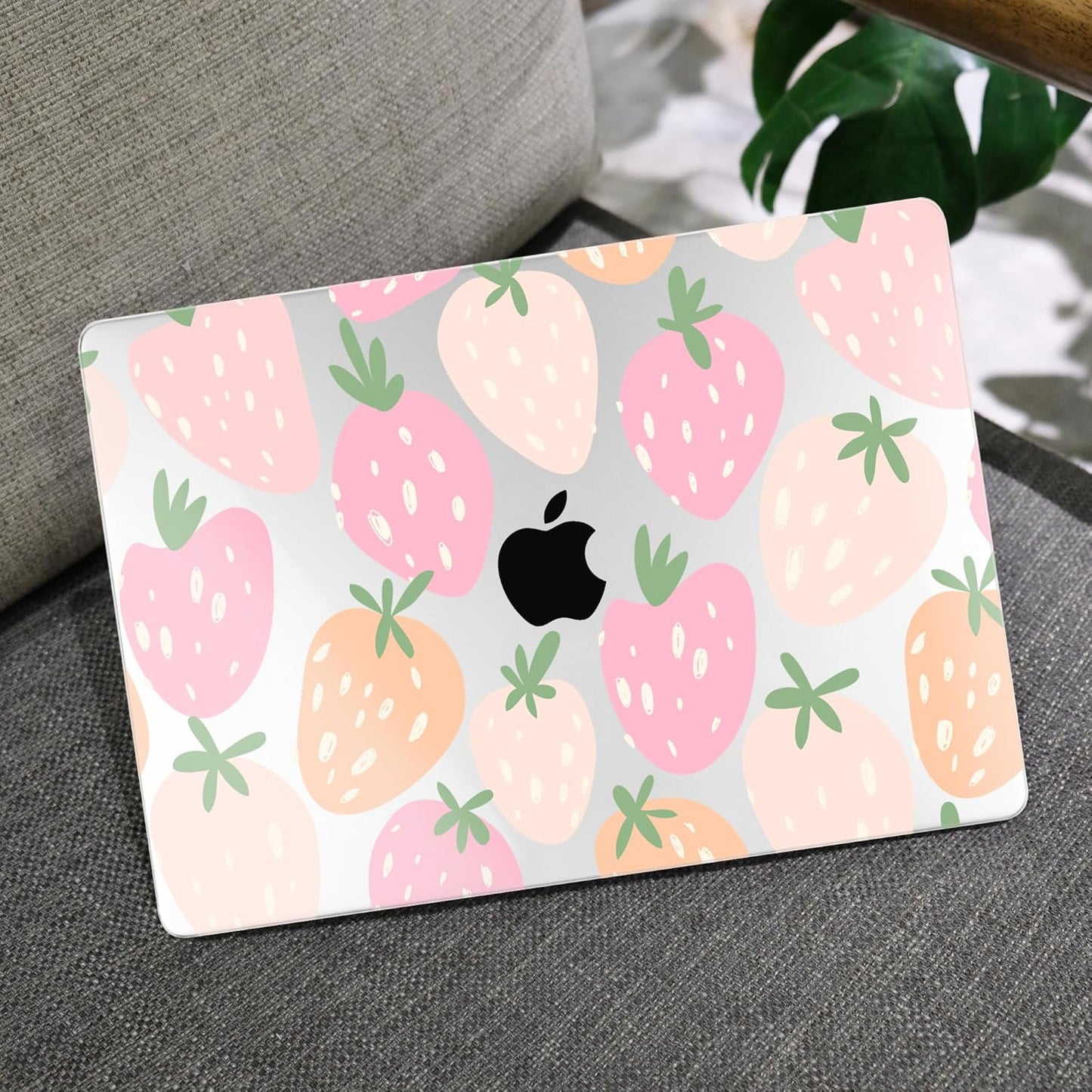MEEgoodo for MacBook Air 13 inch Case 2021 2020 2019 2018 Released A2337 M1 A2179 A1932 with Touch ID, Plastic Hard Shell & Keyboard Cover Compatible with MacBook Air Case 13.3,Cute Drawn Strawberries