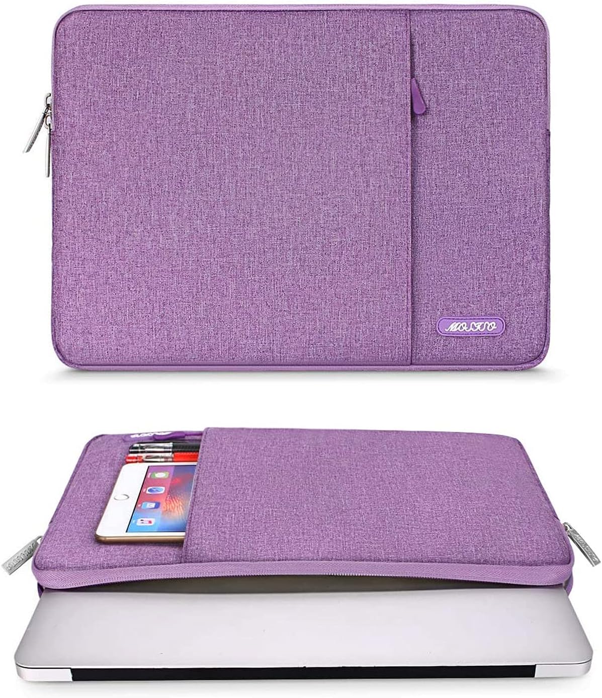 MOSISO Laptop Case 13 inch, 13 inch Laptop Sleeve Compatible with MacBook Air M4 M3 M2 M1 2025-2018 / Pro M2 M1 2025-2016, Polyester Vertical Computer Sleeve Bag with Pocket, Light Violet