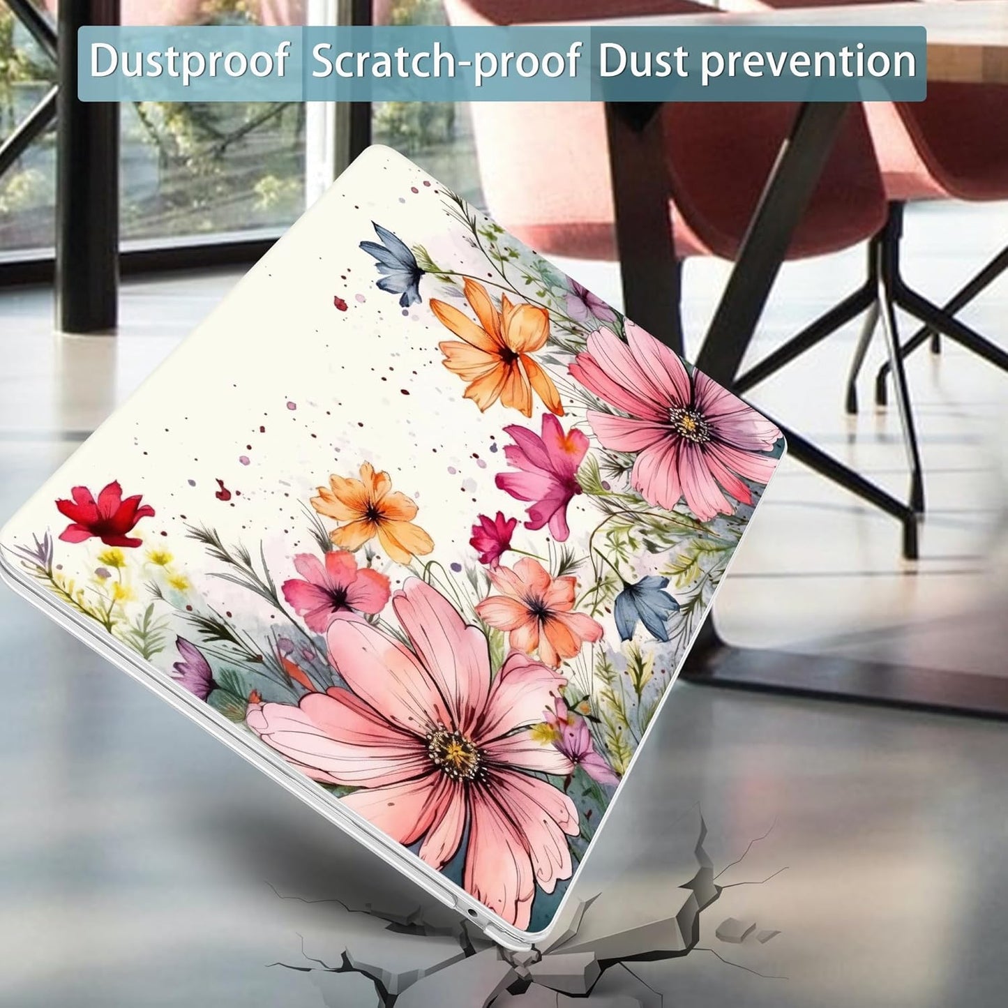 Mektron for 2025 M4 MacBook Air 13.6 Inch A3240 Case Fits 2023 A2681 M2 2024 A3113 M3 Chip with Liquid Retina Display Touch ID, Printed Plastic Hard Shell Cover for MacBook Air 13.6", Colorful Floral