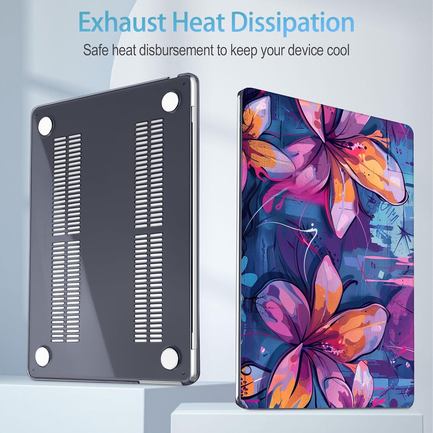 Mektron for 2025 M4 MacBook Air 13.6 Inch A3240 Case Fits 2023 A2681 M2 2024 A3113 M3 Chip with Liquid Retina Display Touch ID, Printed Plastic Hard Shell Cover for MacBook Air 13.6", Graffiti Flower