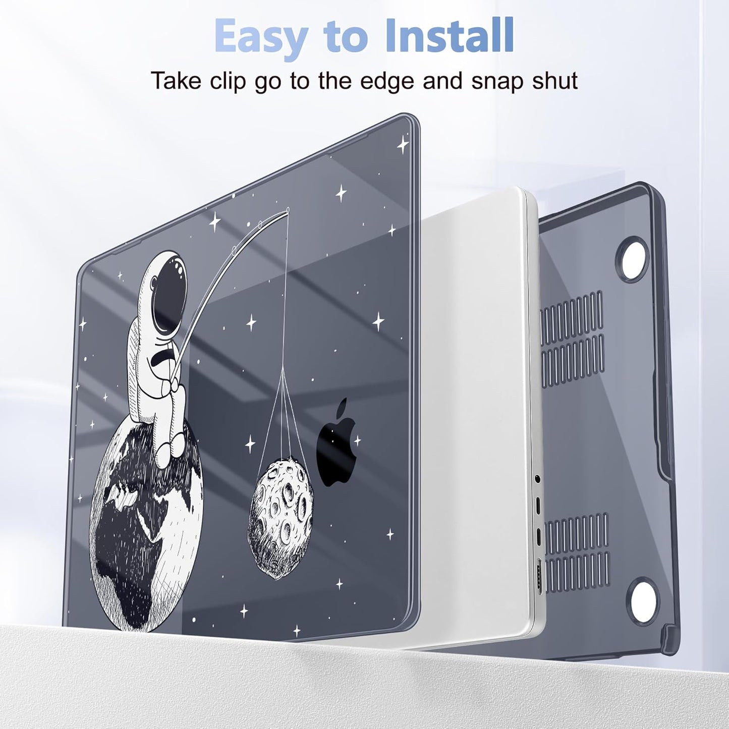 for MacBook Pro 16 inch Case 2021 2022 2023 2024 Release A3186 A3403 M4 A2991 M3 A2780 M2 A2485 M1 Pro/Max, Hard Shell Case with Screen Protector & Keyboard Cover, Astronaut Enjoy