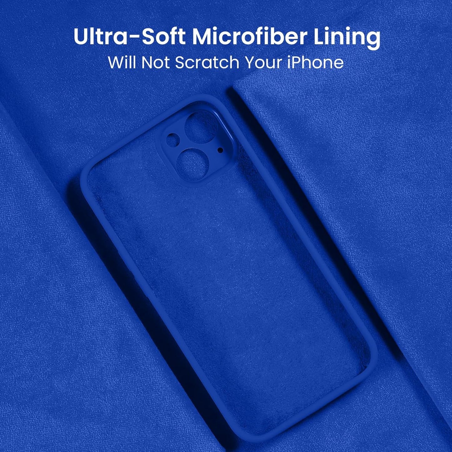 FireNova Designed for iPhone 15 Case, Silicone Upgraded [Camera Protection] Phone Case with [2 Screen Protectors], Soft Anti-Scratch Microfiber Lining Inside, 6.1 inch, Klein Blue