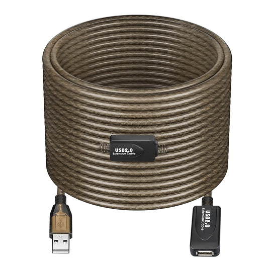 65 FT USB Extension Cable, USB 2.0 Type A Male to A Female Active Repeater Extension Cable 65 ft, High Speed 480 Mbps