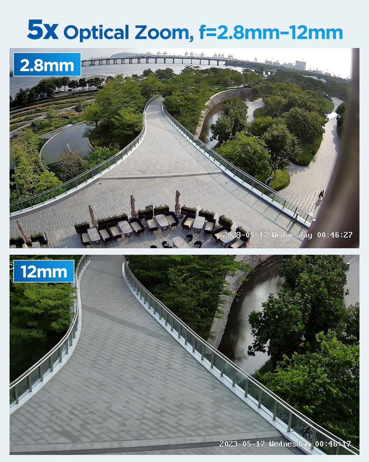 4COVR 16 Channel PoE PTZ Security Camera System, 12X 5MP IP PTZ Camera Two Way Audio, 280ｰ Pan 90ｰ Tilt 5X Optical Zoom, Smart Color Night Vision, Human Vehicle Detection, 4K NVR 4TB HDD, LY5XCP5M1612