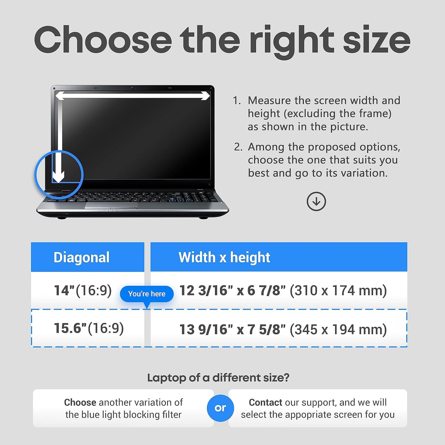 15.6 inch Blue Light Blocking Screen Protector Panel for 16:9 Widescreen Computer Monitor and Laptop - PC Anti-UV Eye Protection Filter Film - Anti-Scratch Diagonal Frame Shield [1 Pack]