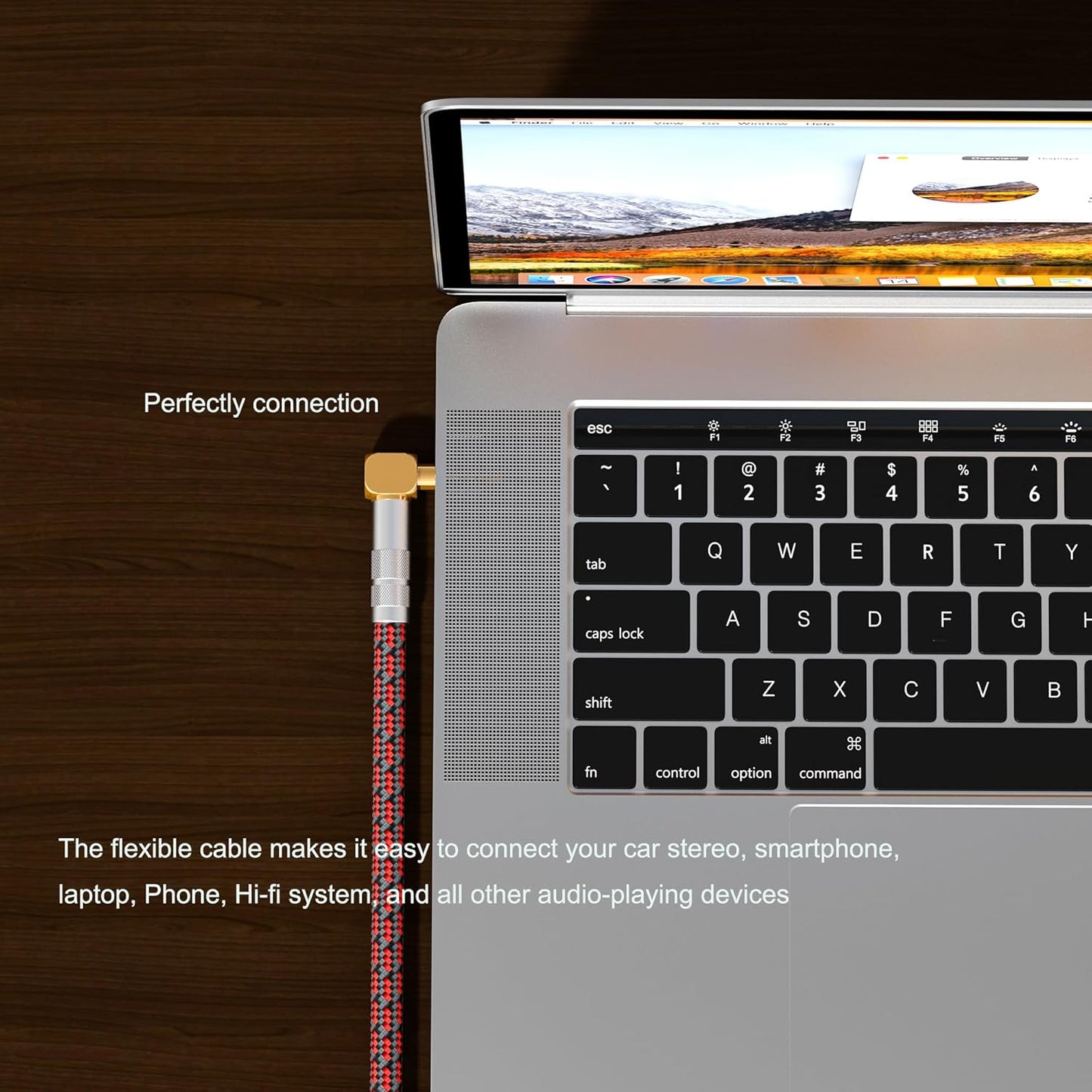 Audiophile High Purity Copper Aux Audio Cable 3.5mm Male to 3.5mm Male Audio Auxiliary Cord Gold-Plated Stereo HiFi Adapter Cable (Straight to Straight, 6.5ft/2m)