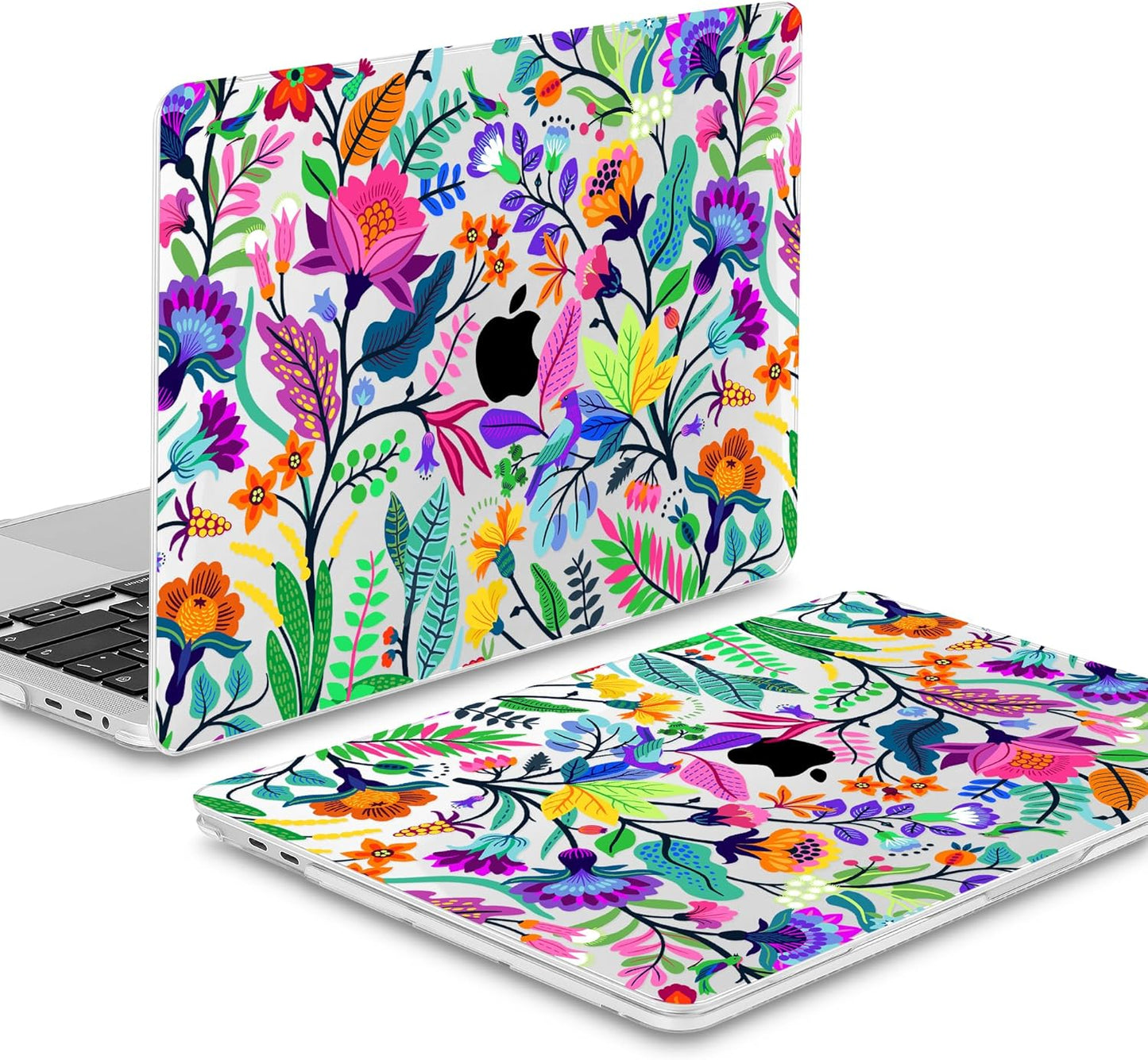 Mektron for MacBook Pro 16 inch Cover A2141 2019 2020 Release with Retina Display & Touch bar & Touch ID, Bright-Coloured Flowers Hard Case Shell Keyboard Cover Screen Protector Dust Plug
