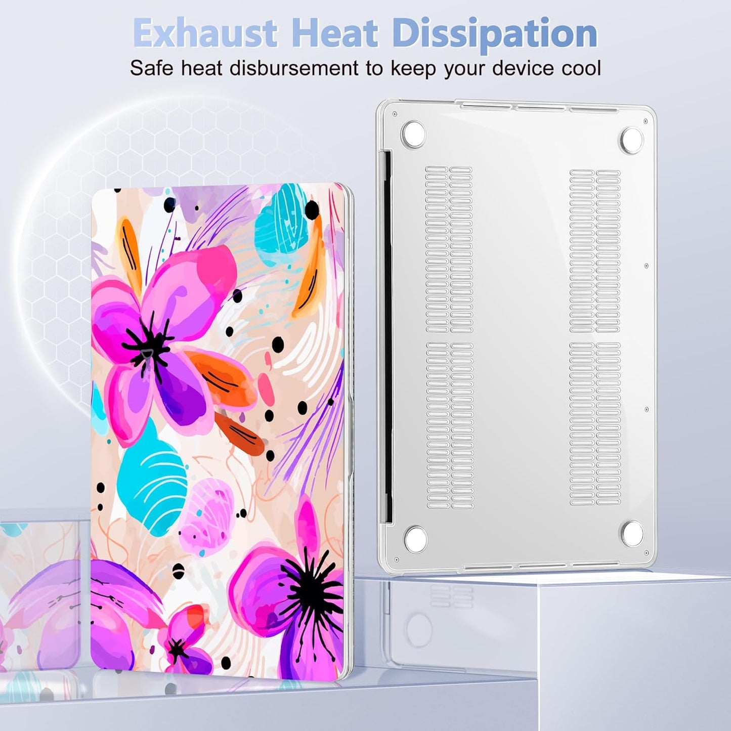 for MacBook Pro 16 inch Case 2019 2020 Release Model A2141, Plastic Hard Shell Cover with Keyboard Cover & Screen Protector for MacBook Pro 16 inch with Touch Bar & Touch ID, Trendy Floral