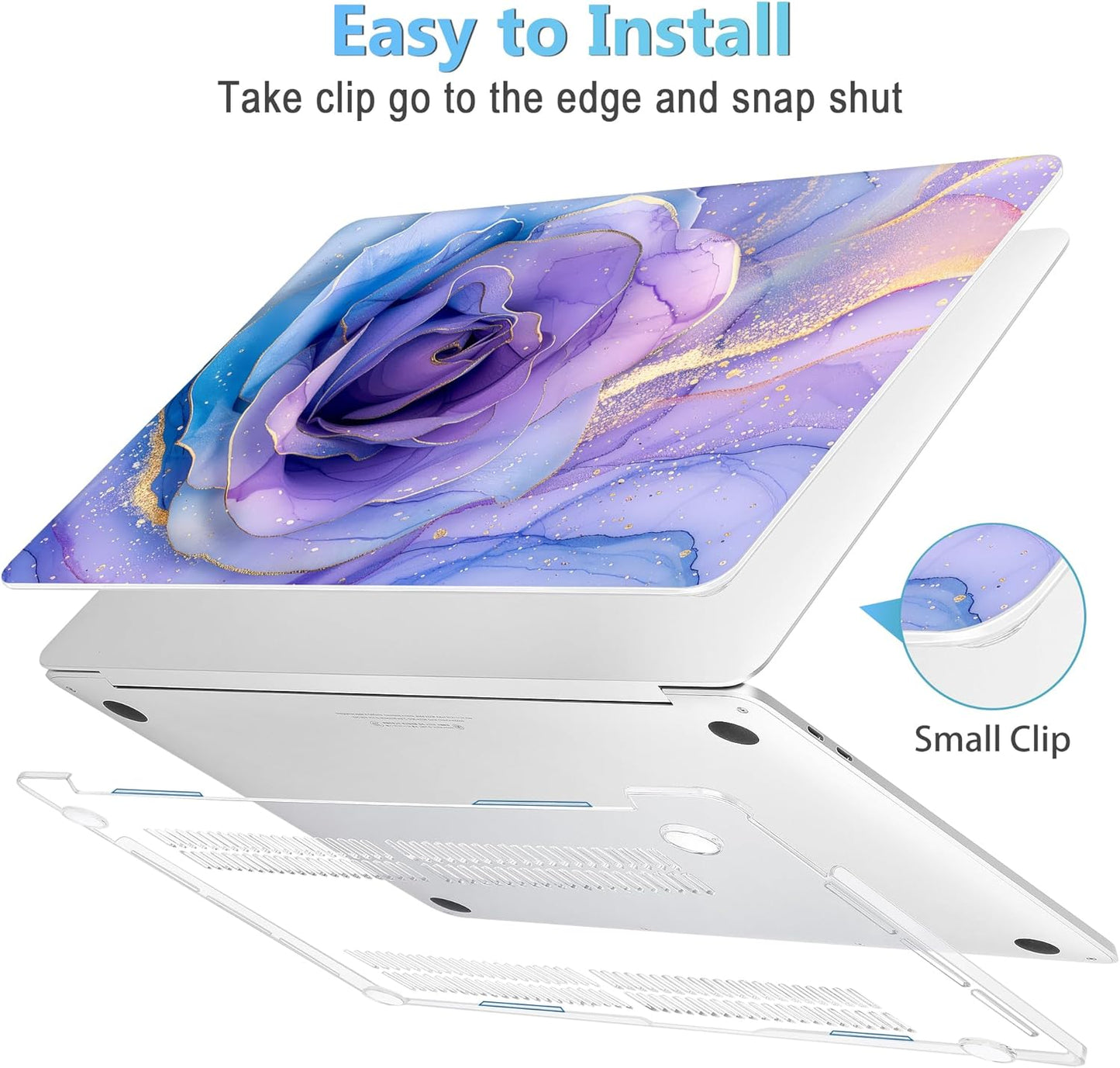 Mektron Case for MacBook Pro 16 Inch A2141 Cover 2019 Release 16" with Liquid Retina Display/Touch ID, Plastic Hard Shell with Keyboard Skin & Screen Protector & Dust Plug, Rose Marble