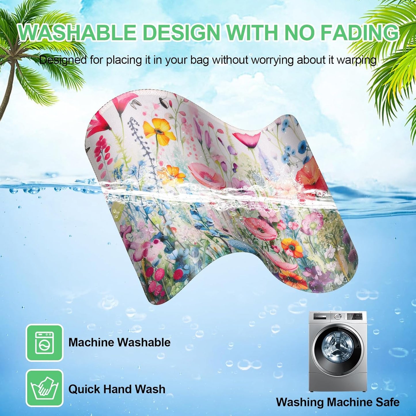 3 Pack Small Mouse pad Beautiful Flowers Plants Mouse Pads for Wireless Mouse Office Computer Mousepad for Desk Mat Laptop with Non-Slip Rubber Base(Flower)