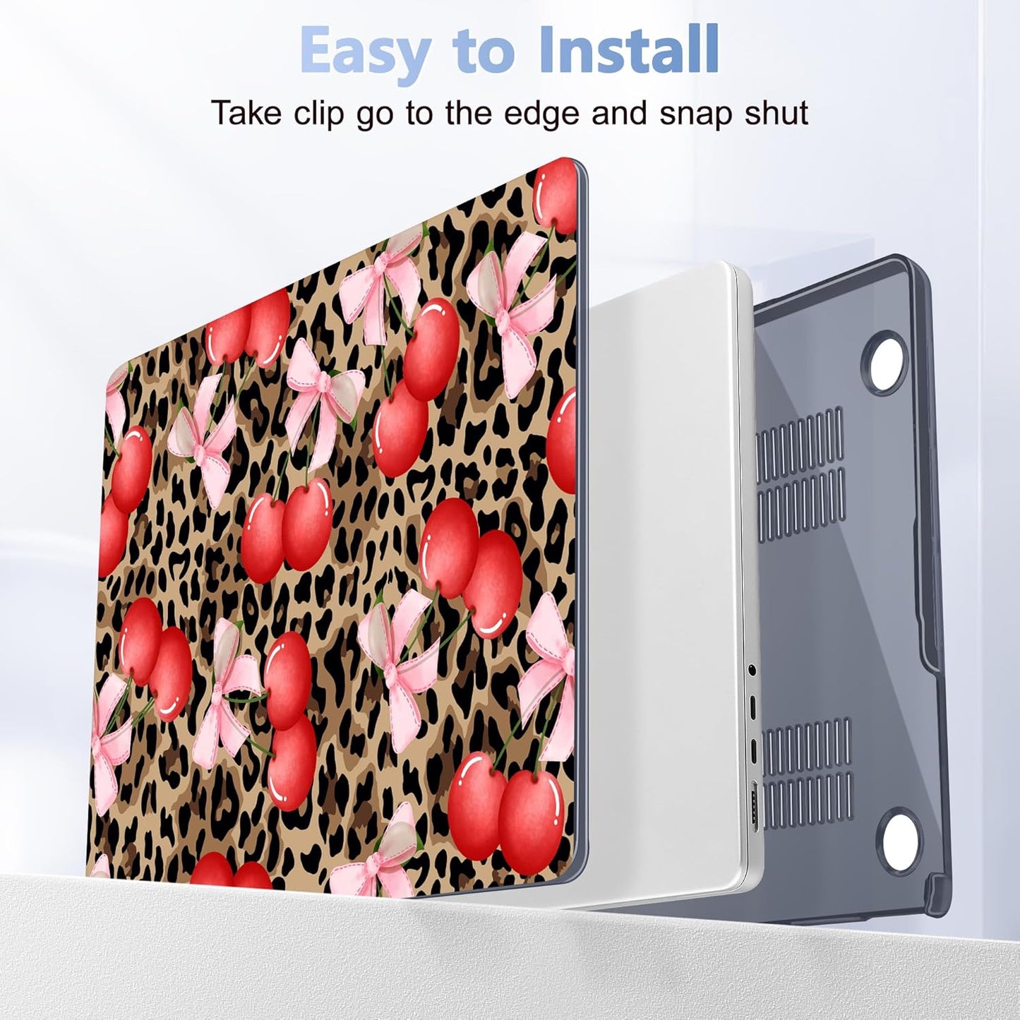 for MacBook Pro 16 inch Case 2021 2022 2023 2024 Release A3186 A3403 M4 A2991 M3 A2780 M2 A2485 M1 Pro/Max, Hard Shell Case with Screen Protector & Keyboard Cover, Leopard Cherry