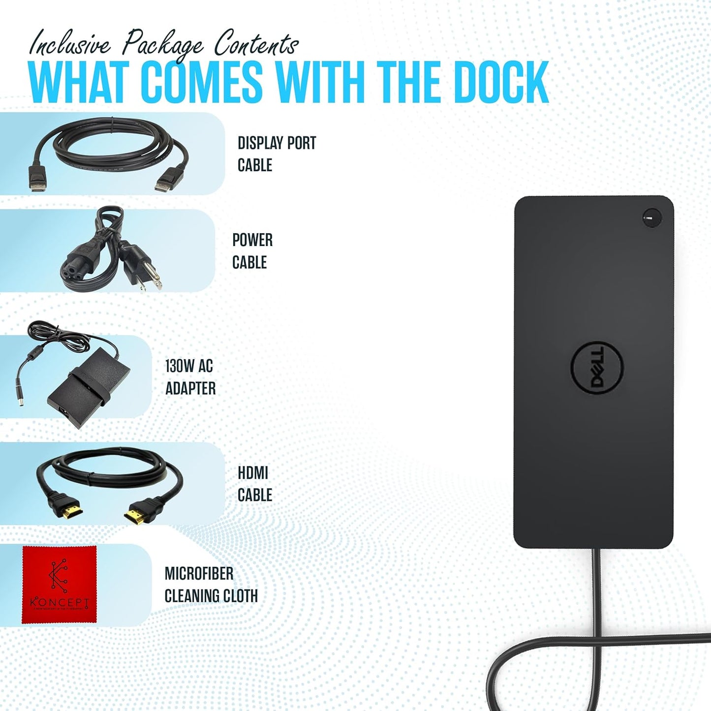 Dell D6000S Universal Docking Station USB C with 130W, HDMI & DP Cable (Renewed)
