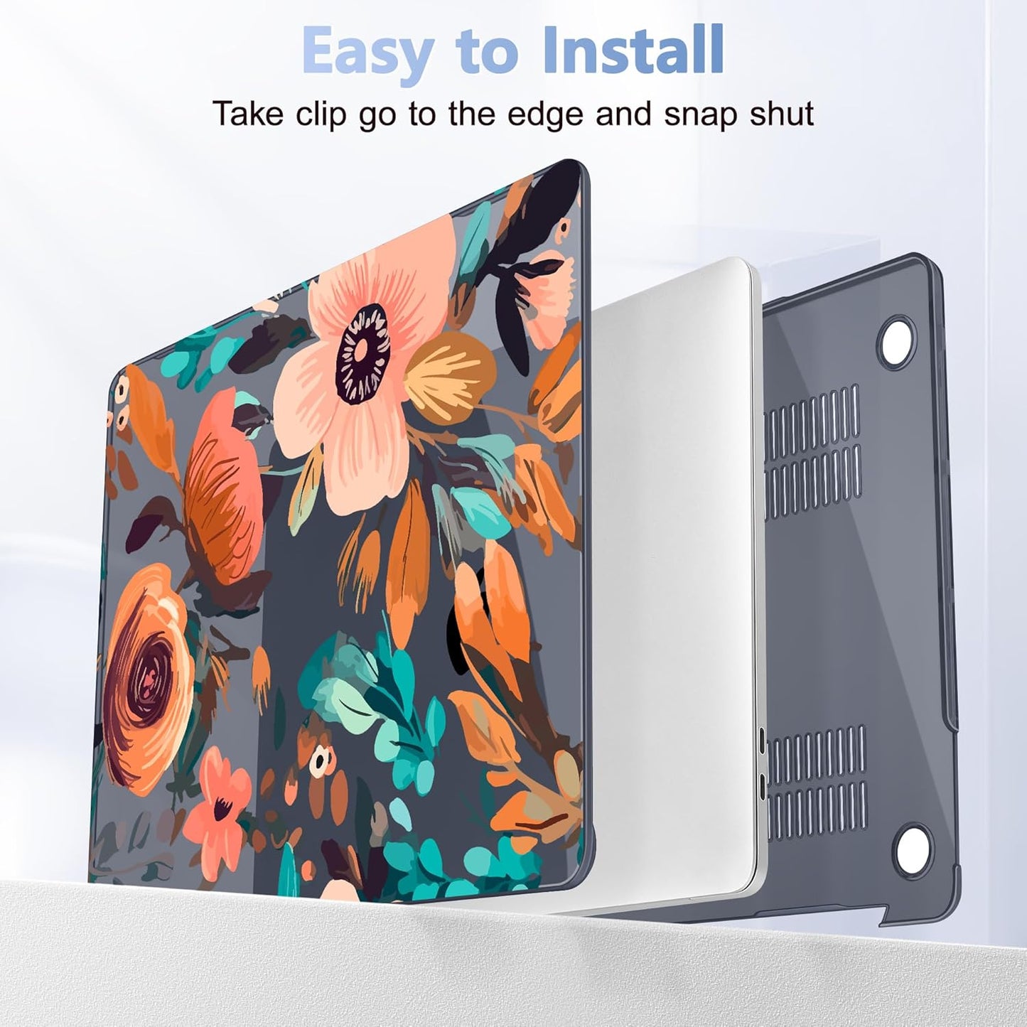 for MacBook Pro 16 inch Case 2019 2020 Release Model A2141, Plastic Hard Shell Cover with Keyboard Cover for MacBook Pro 16 inch with Touch Bar & Touch ID, Florals Pattern