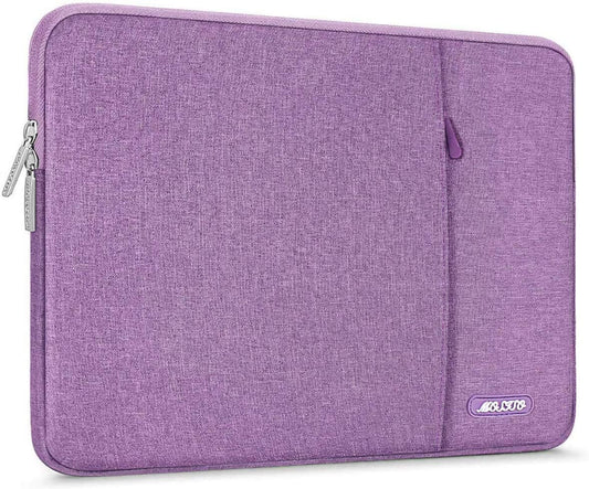 MOSISO Laptop Case 16 inch, 15-15.6 inch Laptop Sleeve Compatible with MacBook Pro 16 M4 M3 M2 M1, HP Acer Dell Lenovo ASUS Notebook, Polyester Vertical Computer Sleeve Bag with Pocket, Light Violet