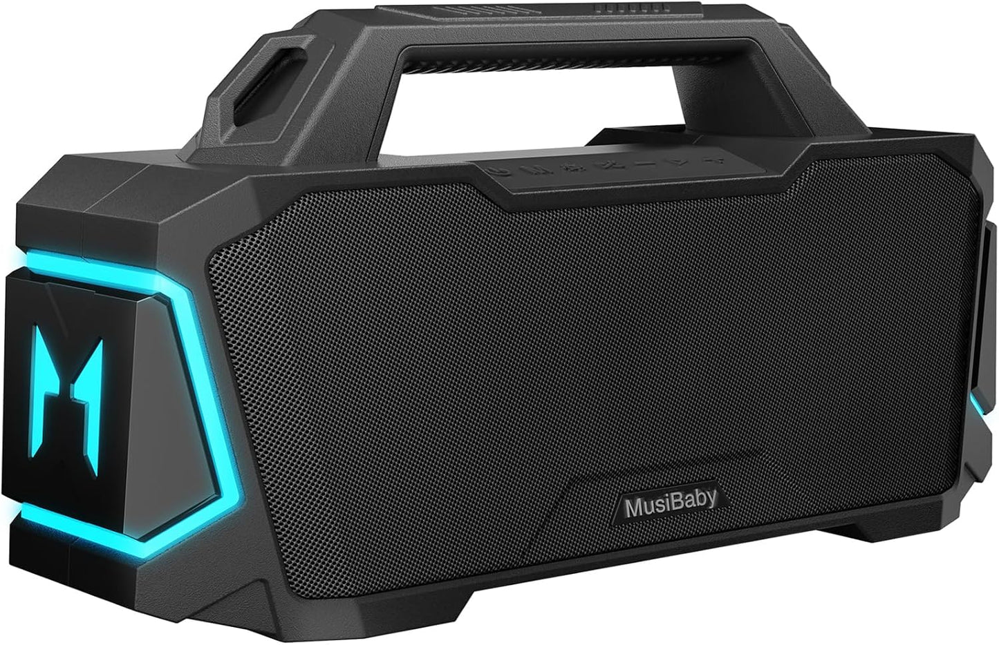 Bluetooth Speaker,Musibaby M1 Portable Bluetooth Speakers:Loud Stereo Sound with Subwoofer,Deep Bass,IPX6 Waterproof,Wireless Speaker with BT5.3,Dual Pairing,20H+ Playtime for Outdoor,Beach(Blk)