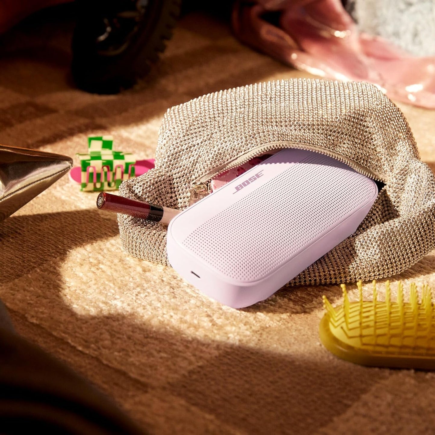 Bose SoundLink Flex Portable Bluetooth Speaker (2nd Gen), Portable Outdoor Speaker with Hi-Fi Audio, Up to 12 Hours Battery Life, Waterproof and Dustproof, Petal Pink - Limited Edition Color