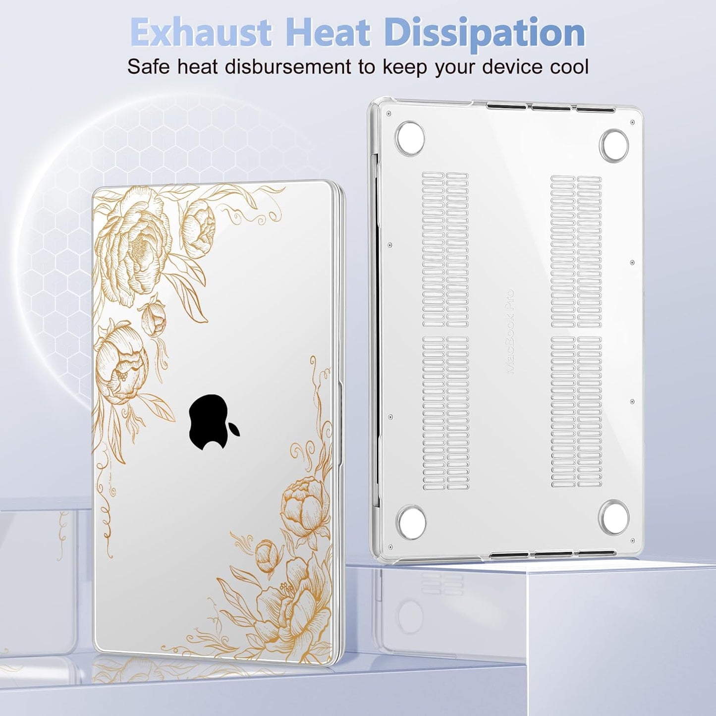 for MacBook Pro 16 inch Case 2021 2022 2023 2024 Release A3186 A3403 M4 A2991 M3 A2780 M2 A2485 M1 Pro/Max, Hard Shell Case with Screen Protector & Keyboard Cover, Floral P294