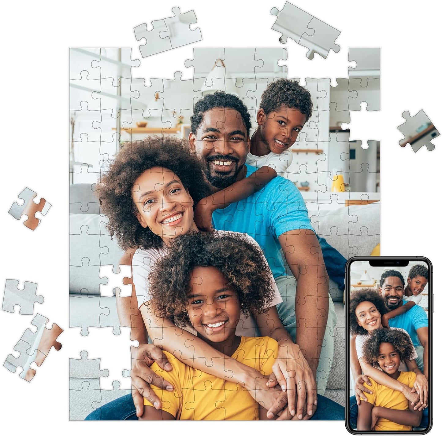 Custom Puzzle from Photos - Personalized 1000/500/300/200/120 Piece Jigsaw Puzzle for Adults & Kids, Unique Wooden Gift for Christmas, Wedding, Anniversary, Birthday