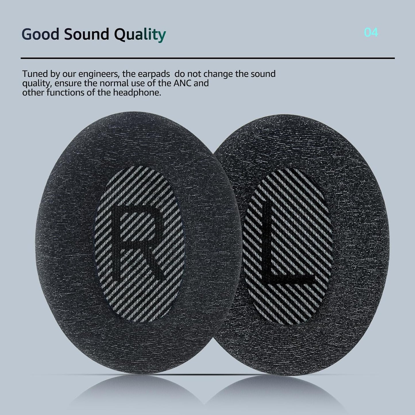 Fabric Comfort - Wzsipod Ear Pads for Bose QuietComfort 35/ QC35ii Headphones, Compatible with QC45 QC25 QC2 QC15 & More Series, Replacement Exclusive Styles, S2