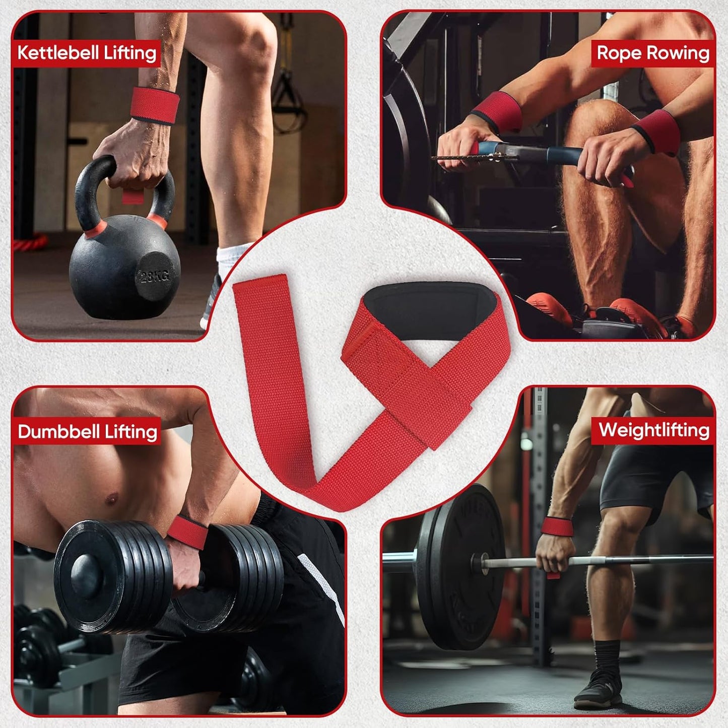 FitBeast Aluminum Exercise Handles & Lifting Straps Set - Replacement Gym Handles for Cables Machine, Pulley System, Strength Trainer, Pull Down Workout Handles, Pilates, Home Gym Cable Attachments