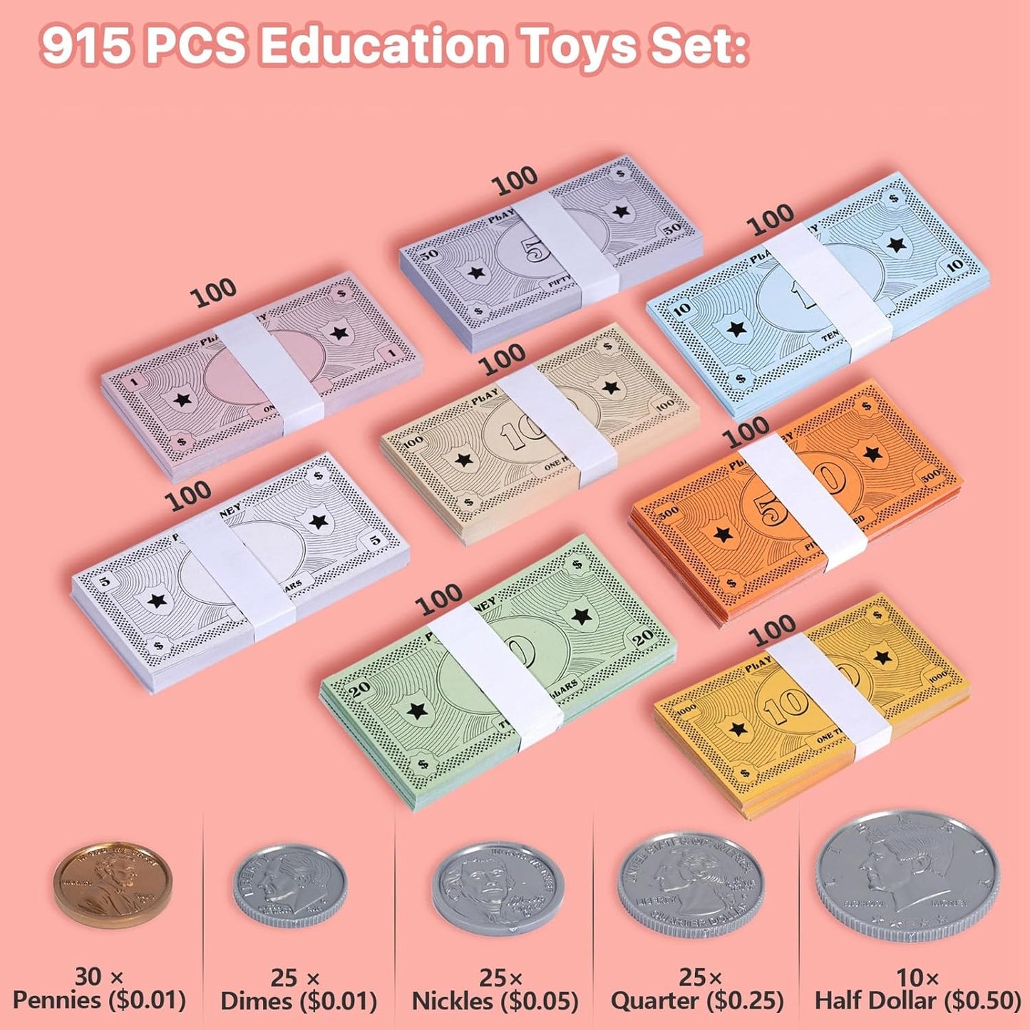 915Pcs Play Props Learning Education Toys for Kids Board Games, Double Sides Printing Paper Teaching Toys for Kids