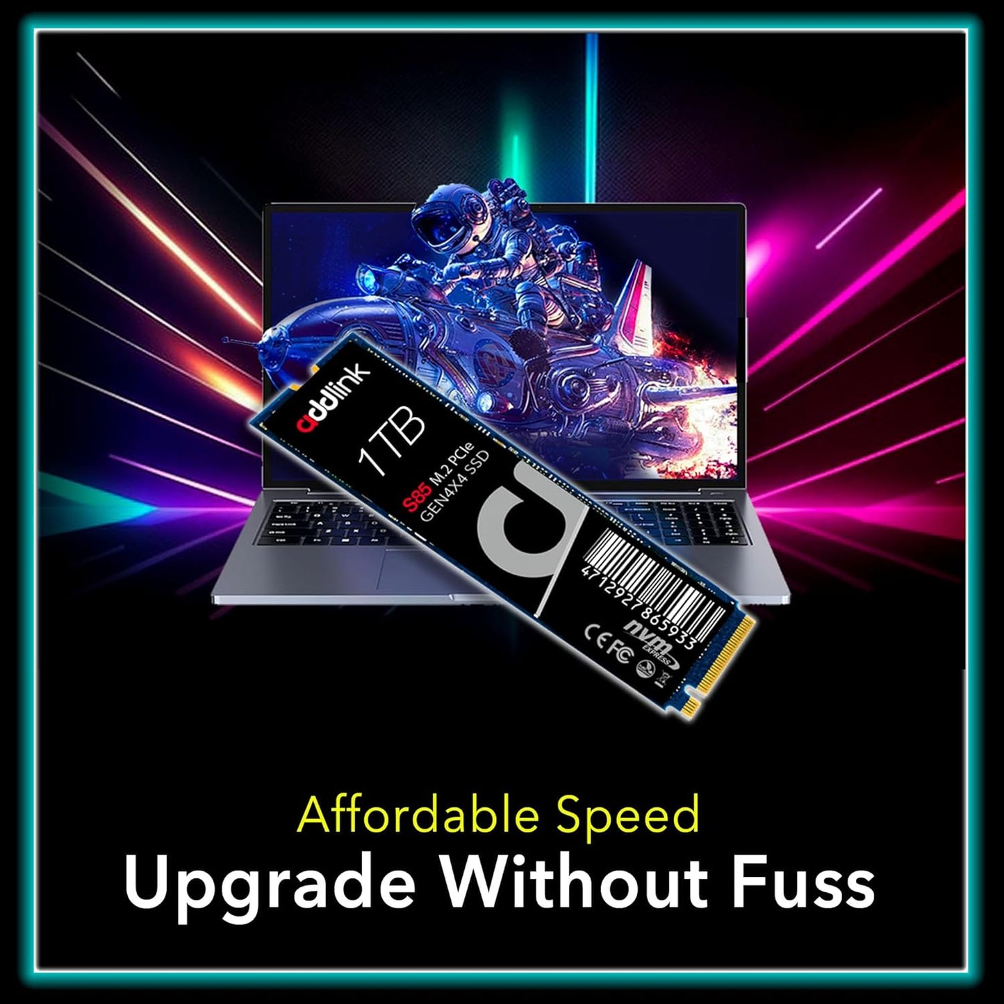 Addlink S85 1TB M.2 PCIe NVMe Gen4 Memory Expansion SSD, Speed Up to 6000 MB/s, Internal Solid State Drive with HMB Technology for Laptop, Gaming and Creators