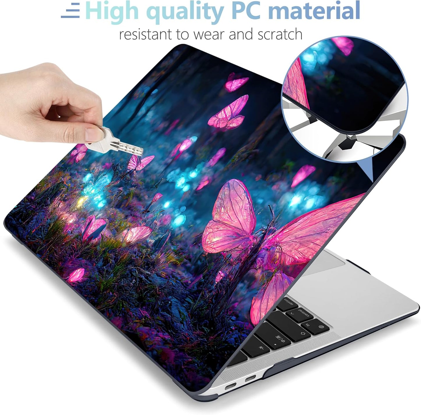 MEEgoodo for MacBook Air 13 inch Case 2021 2020 2019 2018 Released A2337 M1 A2179 A1932 with Touch ID, Plastic Hard Shell & Keyboard Cover Compatible with MacBook Air Case 13.3, Fantasy Forest