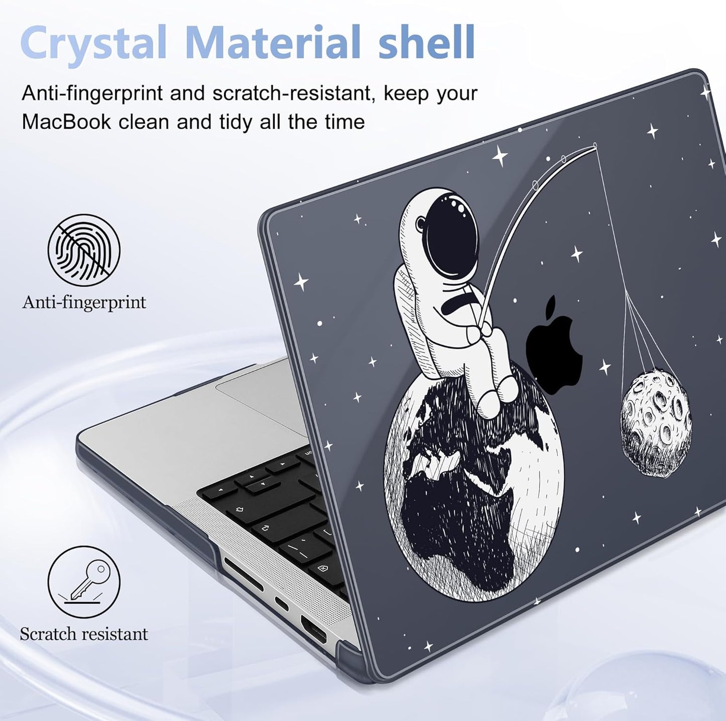 for MacBook Pro 16 inch Case 2021 2022 2023 2024 Release A3186 A3403 M4 A2991 M3 A2780 M2 A2485 M1 Pro/Max, Hard Shell Case with Screen Protector & Keyboard Cover, Astronaut Enjoy