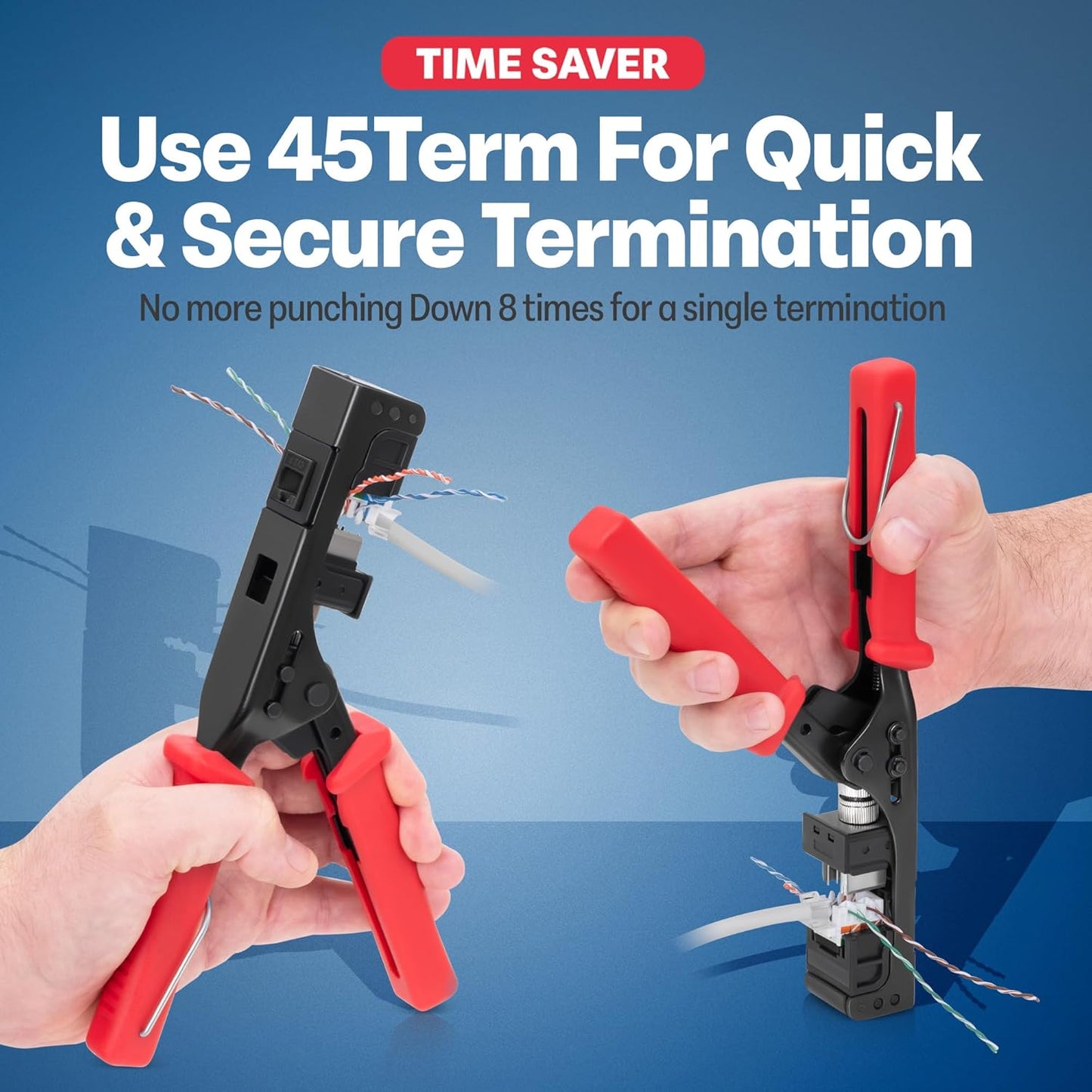 Everest 45° Angled RJ45 Cat5e Keystone Jacks 10-Pack in Black - Slim Profile Female RJ45 Connectors - Cat 5e Keystone Jack - Compatible with 45° Angled Speed Termination Tool - 45Term (B0BL3GS7ZY)