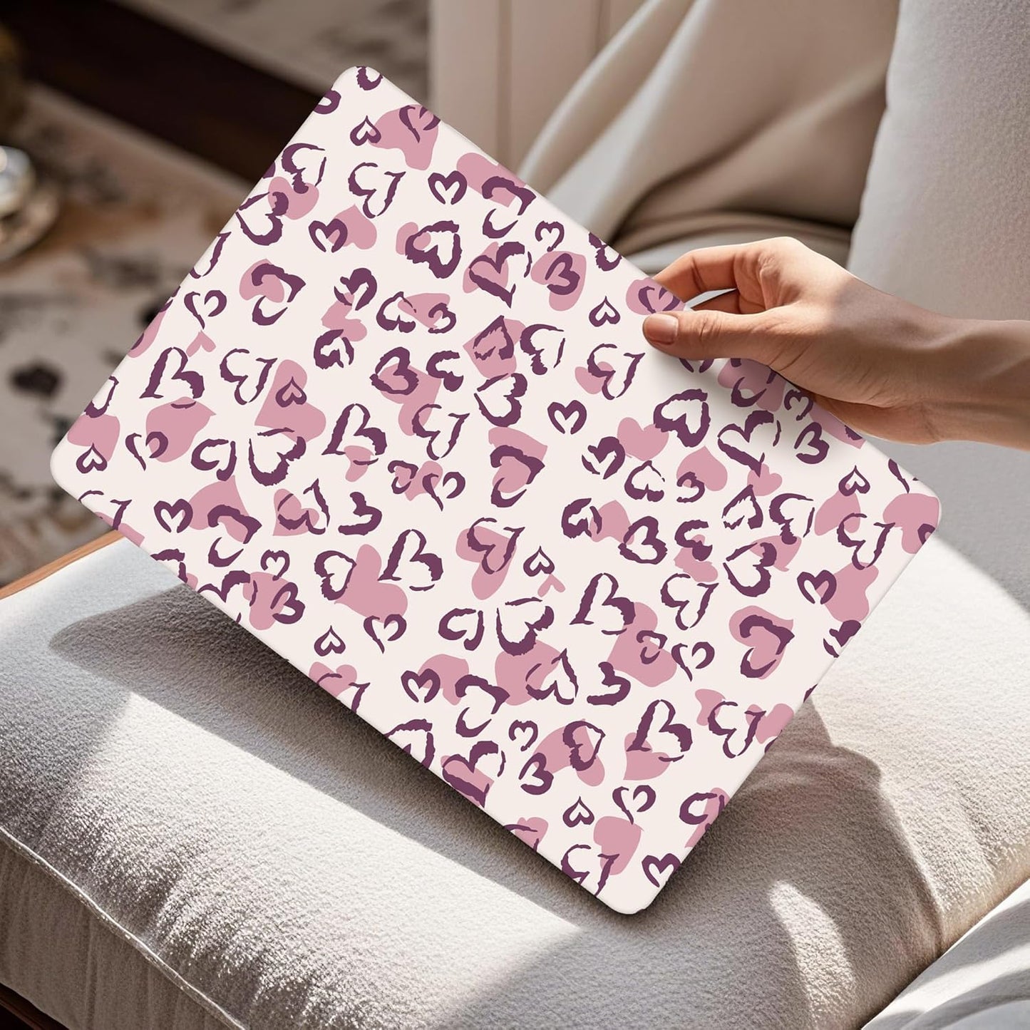 Mektron for 2025 MacBook Air 15 inch M4 Case A3241/ 2024 M3 A3114/ 2023 A2941 M2 Hard Printed Case with 15.3 Liquid Retina Display Touch ID, Plastic Hard Cover & Keyboard Skin- Heart Art