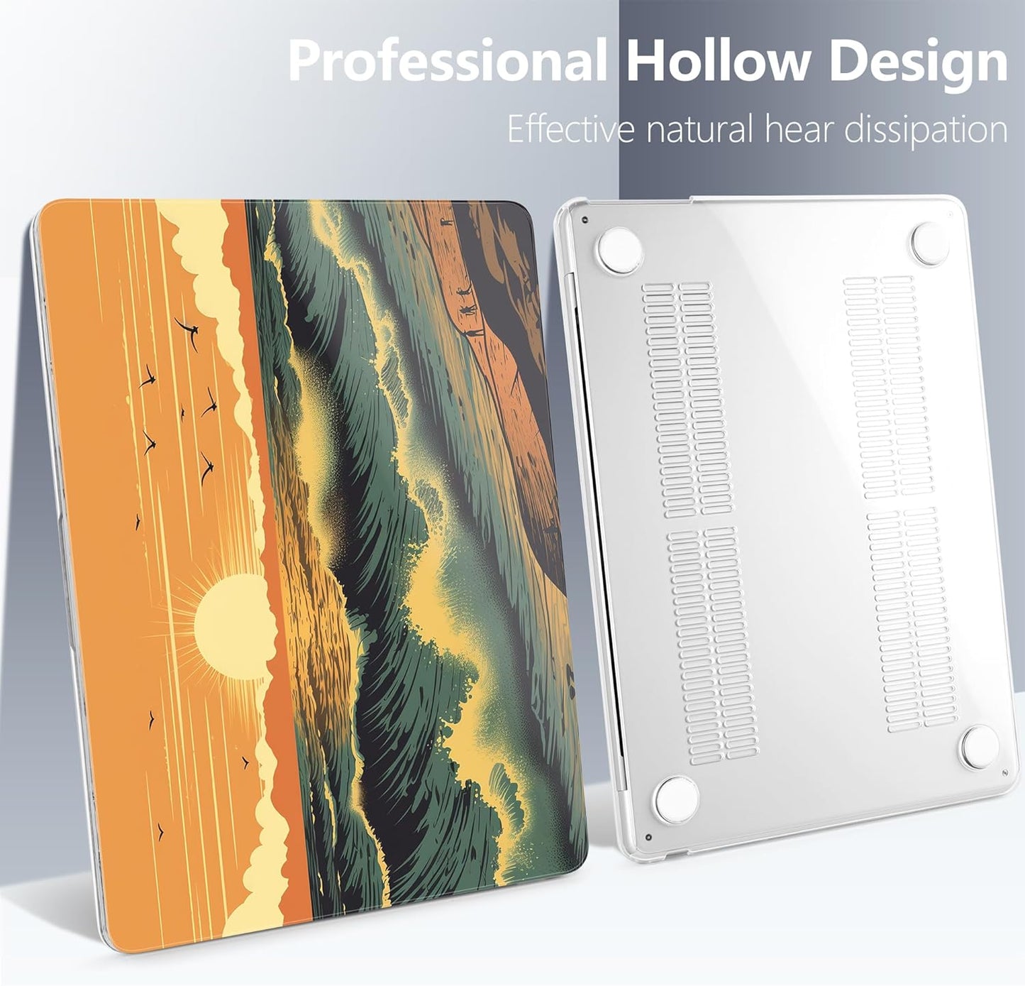 Batianda Premium Case for New MacBook Air 15 inch 2025 M4 2024 2023 with M3 M2 Chip Model A3114 A2941, Designed Protective Plastic Hardshell & Keyboard Cover & Screen Protector, Dusk